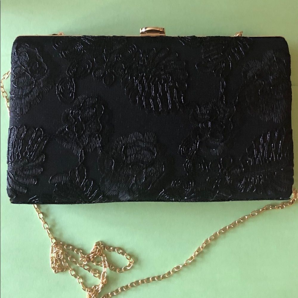 EVENING bag black clutch/shoulder/crossbody NWOT